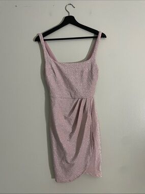 miami Shimmer Light Pink Sleeveless Mini Dress